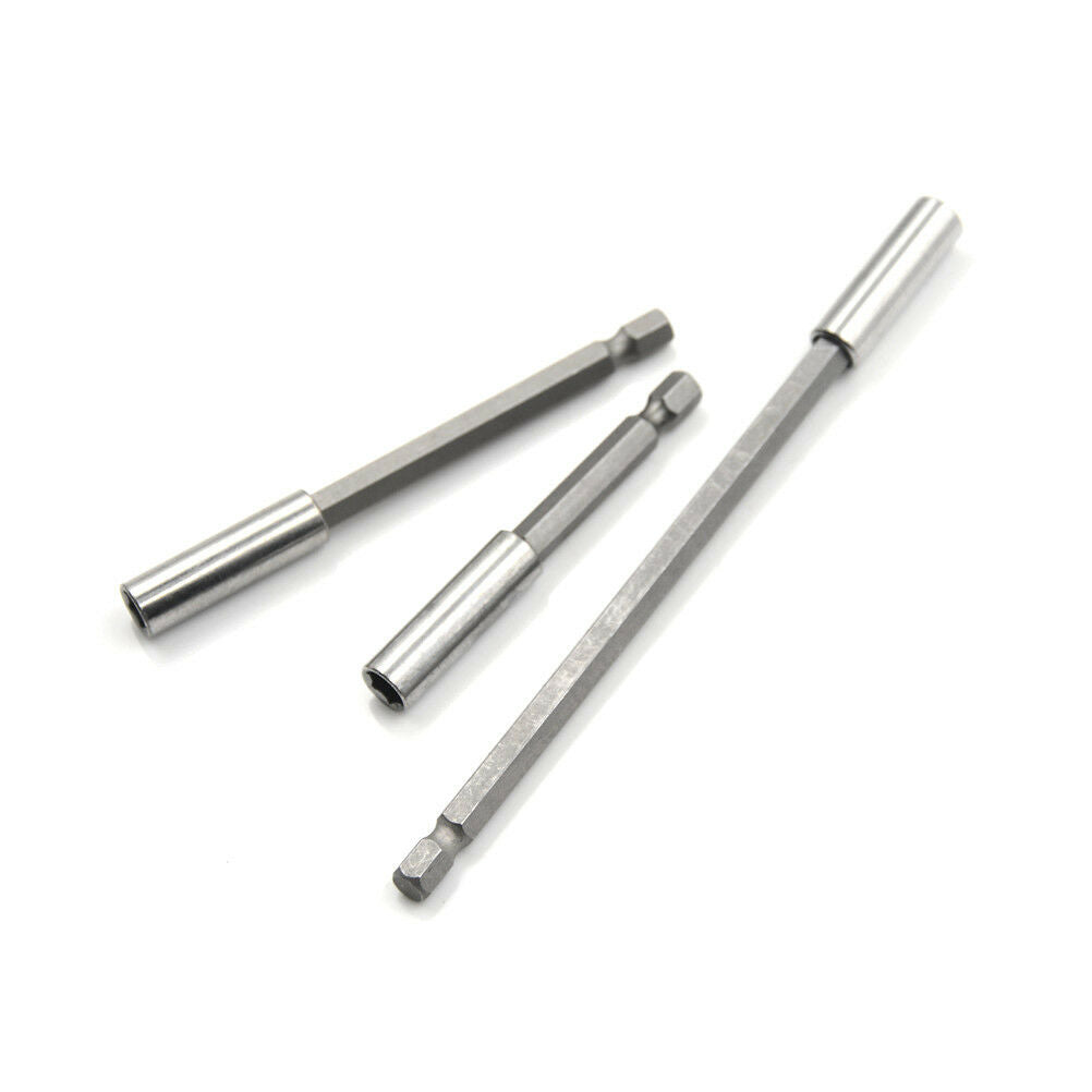 3pcs Magnetic Bit Holder Extensions Quick Change 1/4" Hex Shank Tool 75-150mmJDD