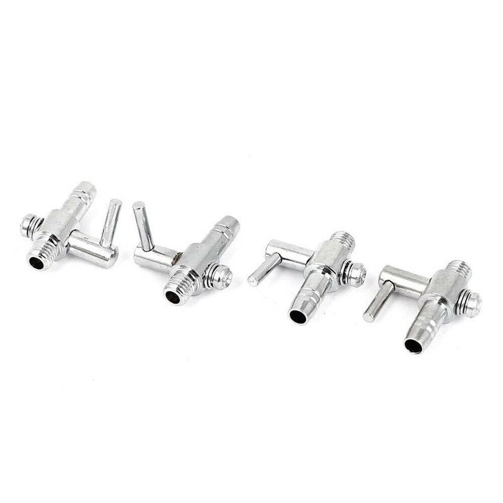 2x Thread Stainless Steel Aquarium Air Flow Distributor Lever Control Valves
