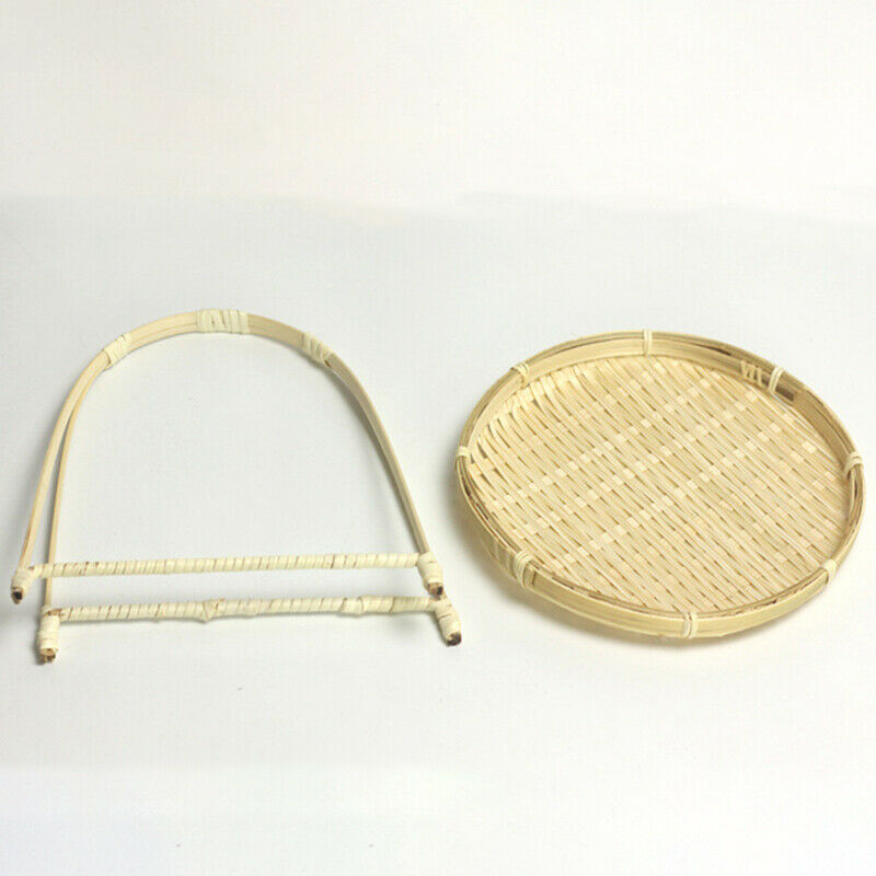 Bamboo Weaving St Baskets Tier Rack Wicker Fruit Bread Food Storage Kitchen DeY5