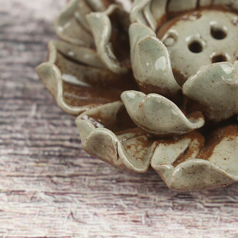 Lotus Incense Burner Holder Ceramic Handicraft Home Incense Burner Hol VPDFAU