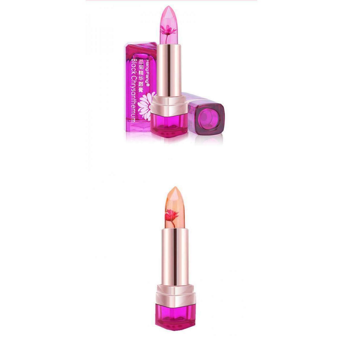 2pcs Moisturize Jelly Flower Lipsticks Color Changing Long Lasting Lip Gloss