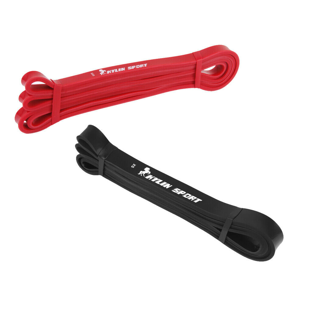 Red & Black Resistance Bands Loop Strength Training Fitness Yoga Pilates