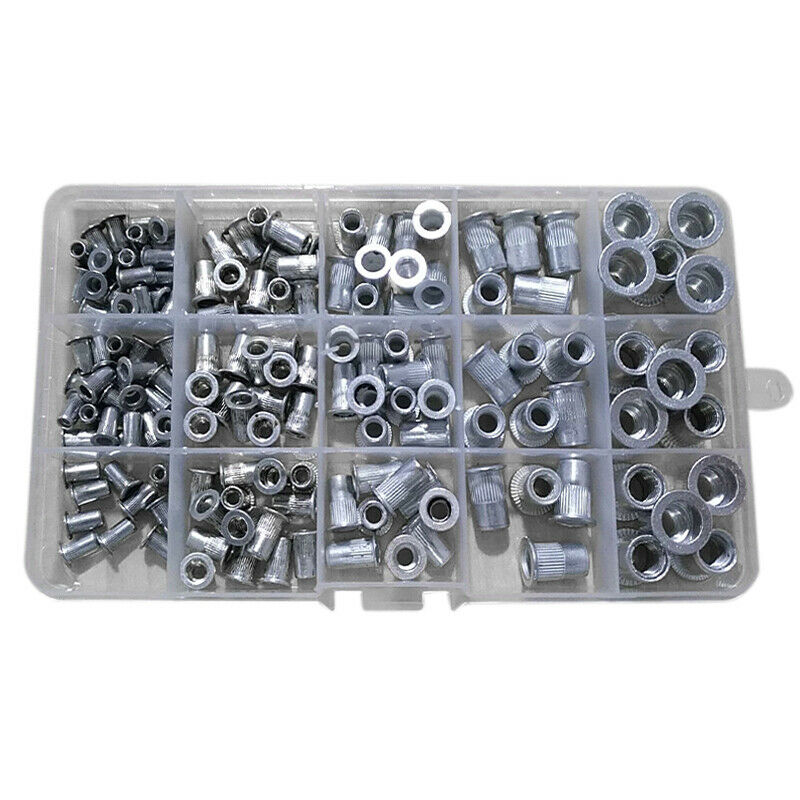150Pcs Boxed Flat Head Rivet Nut Countersunk Vertical Grain Aluminum Rivet Nut