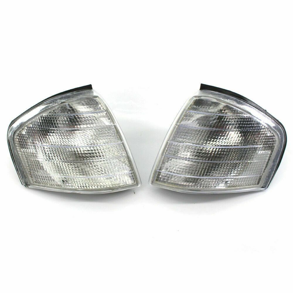 Pair Clear Corner Turn Signal Light for Mercedes Benz C Class W202 1994-2000