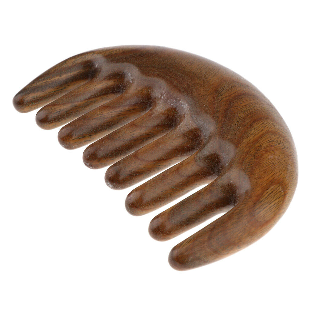 Handcraft Polishing Natural Sandalwood Wooden Scalp Massage Detangling Comb for