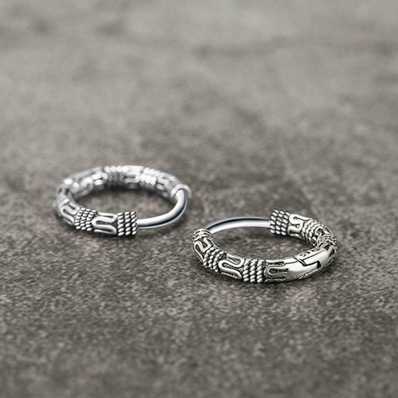 Retro Style1 Pair 13mm Alloy Ear Ring Earrings Retro Pattern Earrings Women's