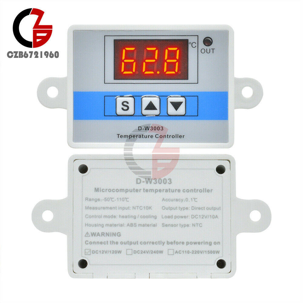 W3003 DC12V Digital LED Intelligent Temperature Controller Thermostat NTC Sensor