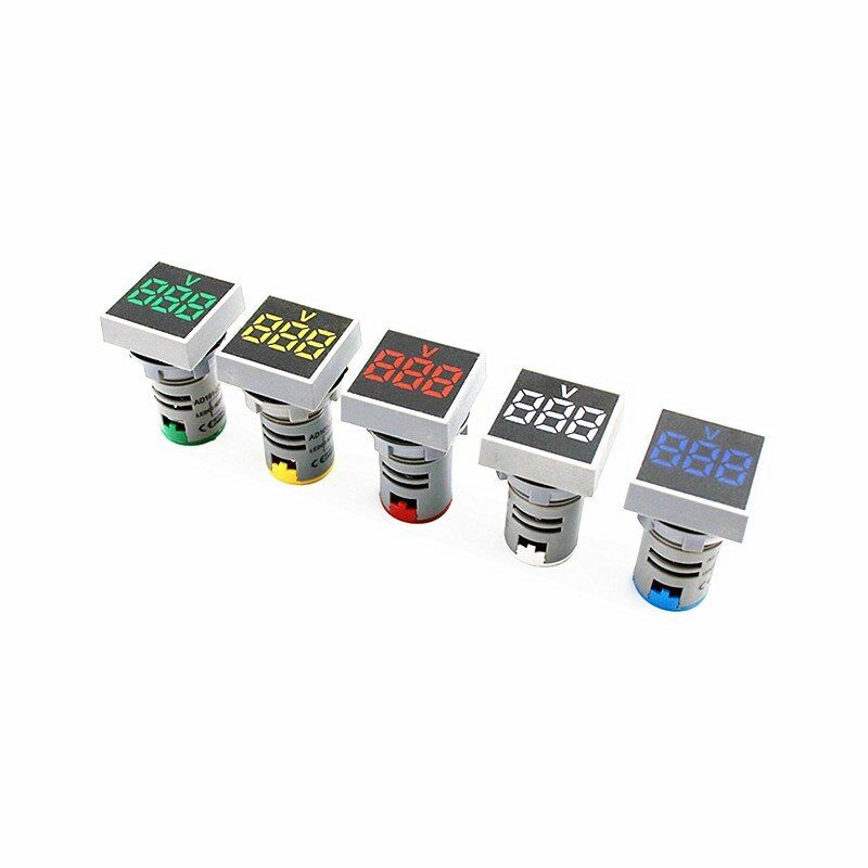 Led Display Square Yellow Panel Installation Display Digital Voltmeter Ac20-500V