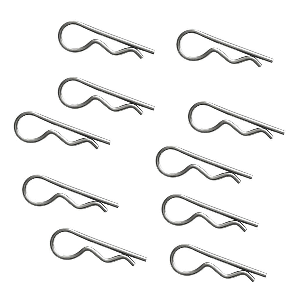 10Pcs R Pin Mechanical Hitch Hair Cotter Pin Trailer Tractor Clip 3mm x 50mm