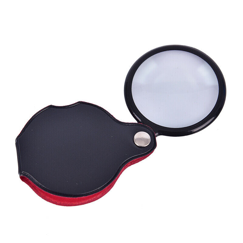 Portable Handheld Magnifier 8X Leather Magnifier Reading Monocle Jewelry .l8
