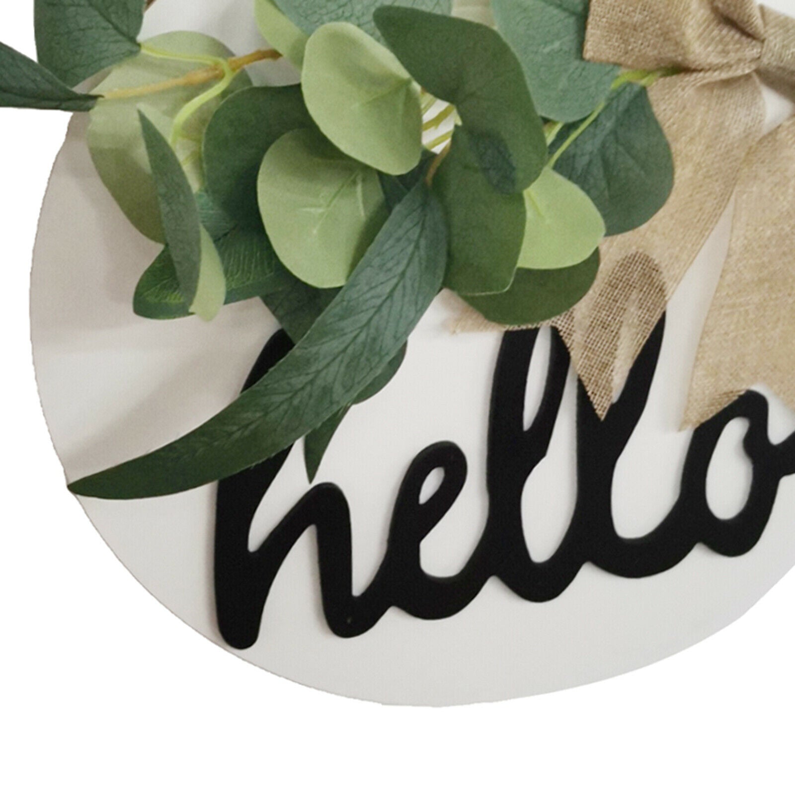 Wood Hello Sign Front Door Decor Farmhouse Hanging Sign Door Wreaths White