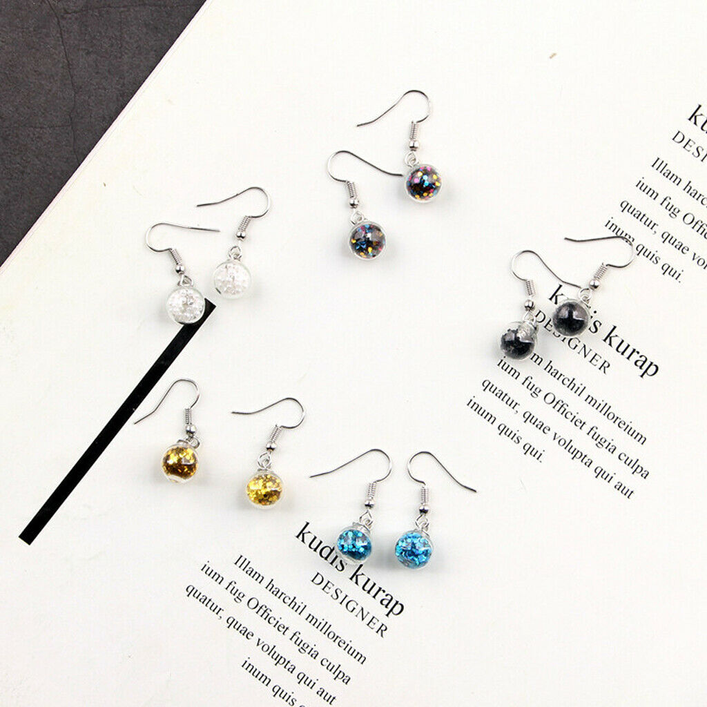 10x 16mm Assorted Color Glass Ball Charms DIY Earring Jewelry Findings