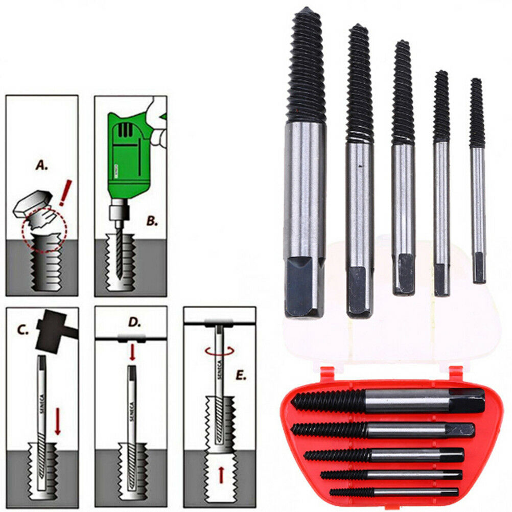 5Pcs/set damaged screw extractor easy out set bolt stud remover tools TS~tDD