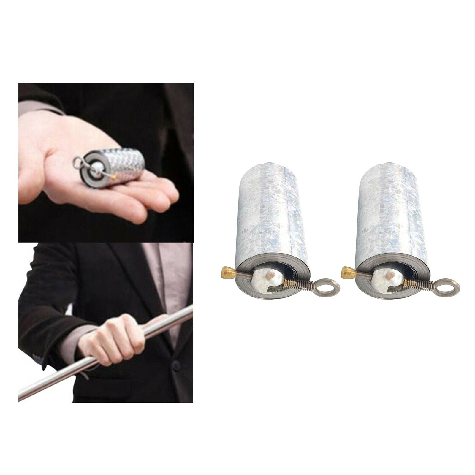 2Pcs Magic Pocket Staff Appearing Cane Stage Sticks Magic Tricks 3.61ft