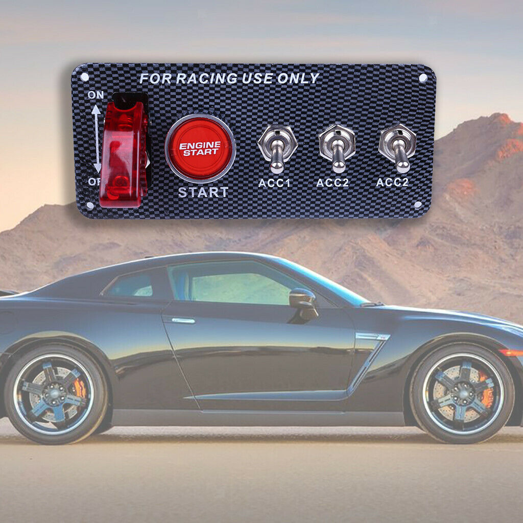 Racing Auto DC 12V Engine Start Switch Panel Engine Start Push Button Red
