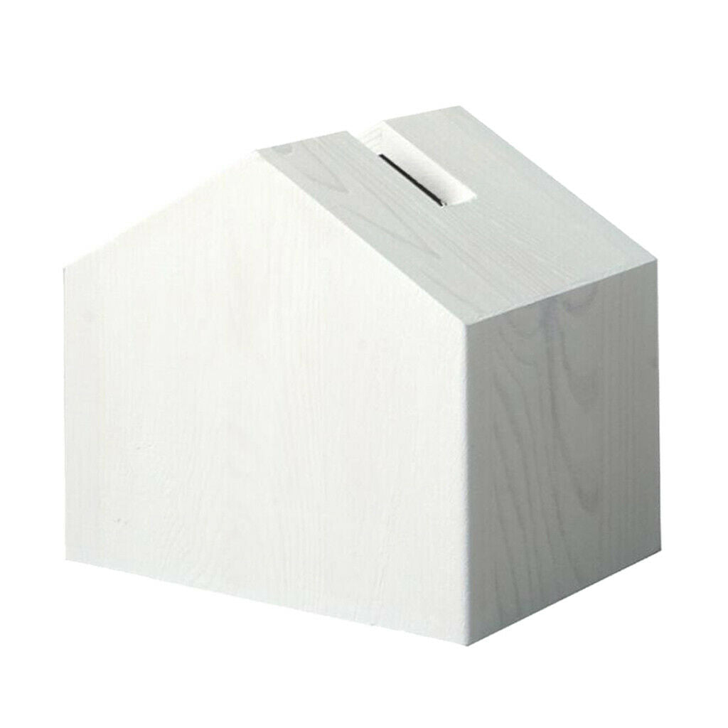 Tissue Box Cover House Shaped Square Tissue Box Holder for Room Office White