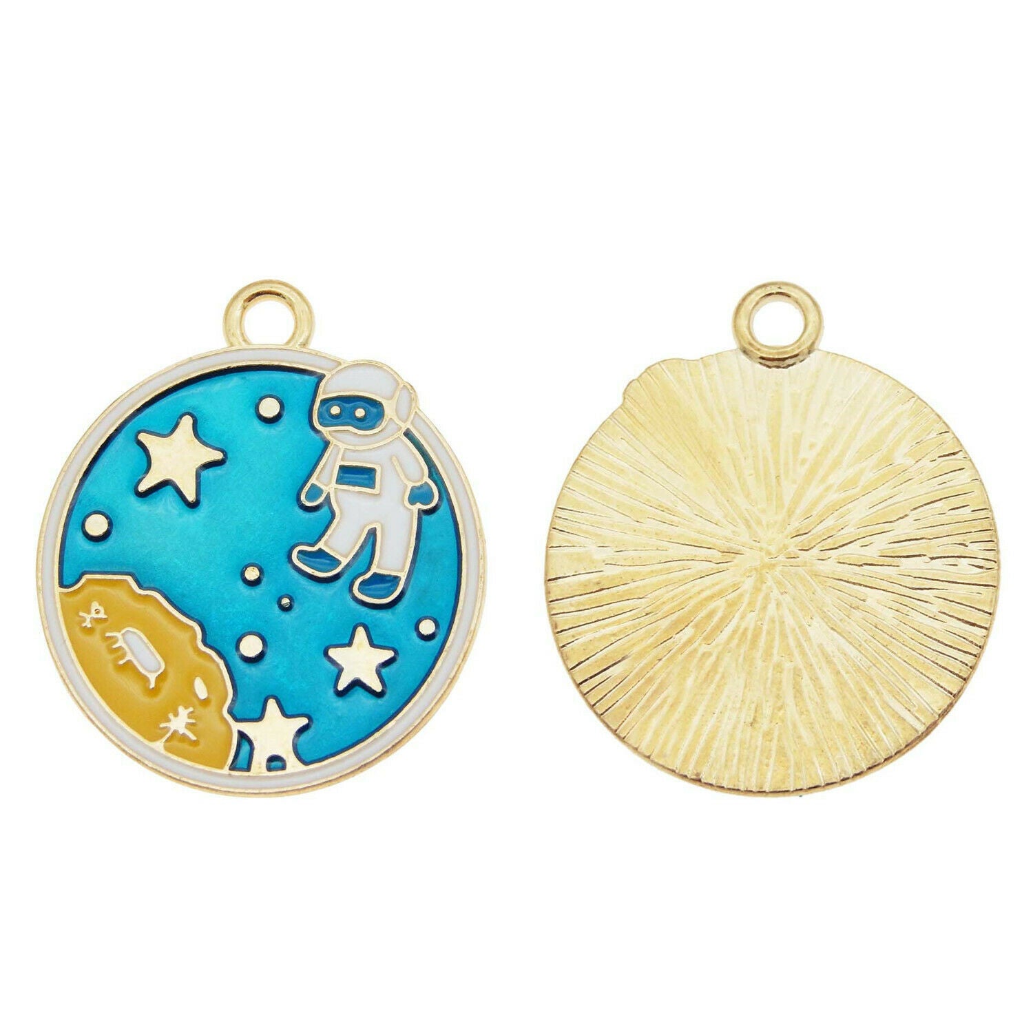 10pcs Alloy Spaceman Enamel Charm Astronaut Pendant Universe Jewelry DIY 25*29mm