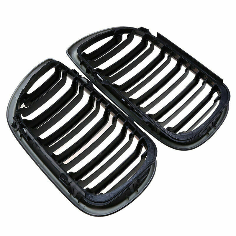 2x Black Front Dual Slat Kidney Grill Grilles For BMW E46 325i 325xi 330xi 01-05