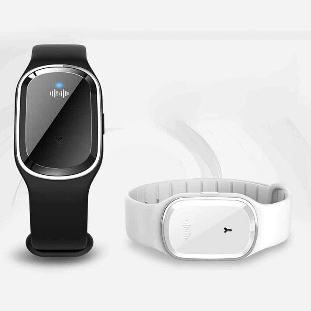 Physical Ultrasonic Electronic Mosquito Repellent Bracelet Black
