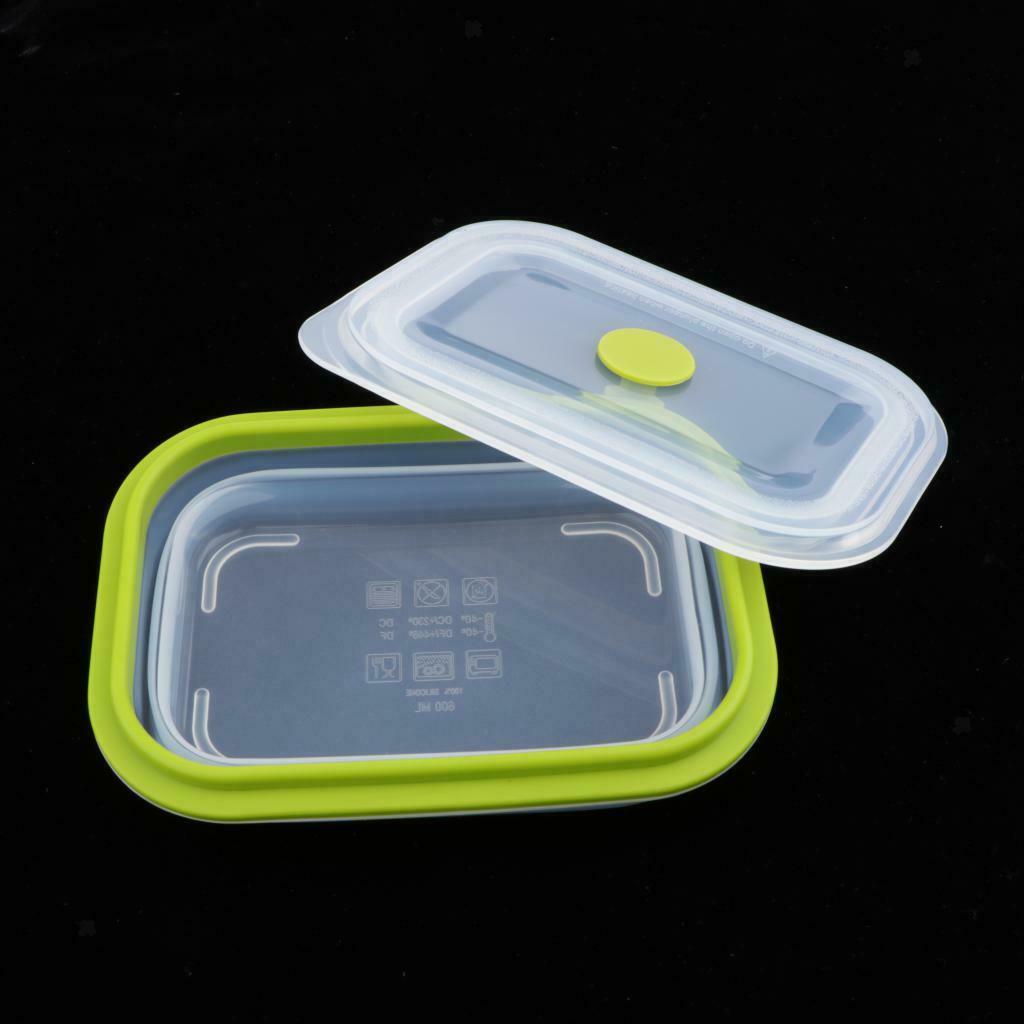 Portable Silicone Collapsible Food Storage Container Folding LunchBox 600ML