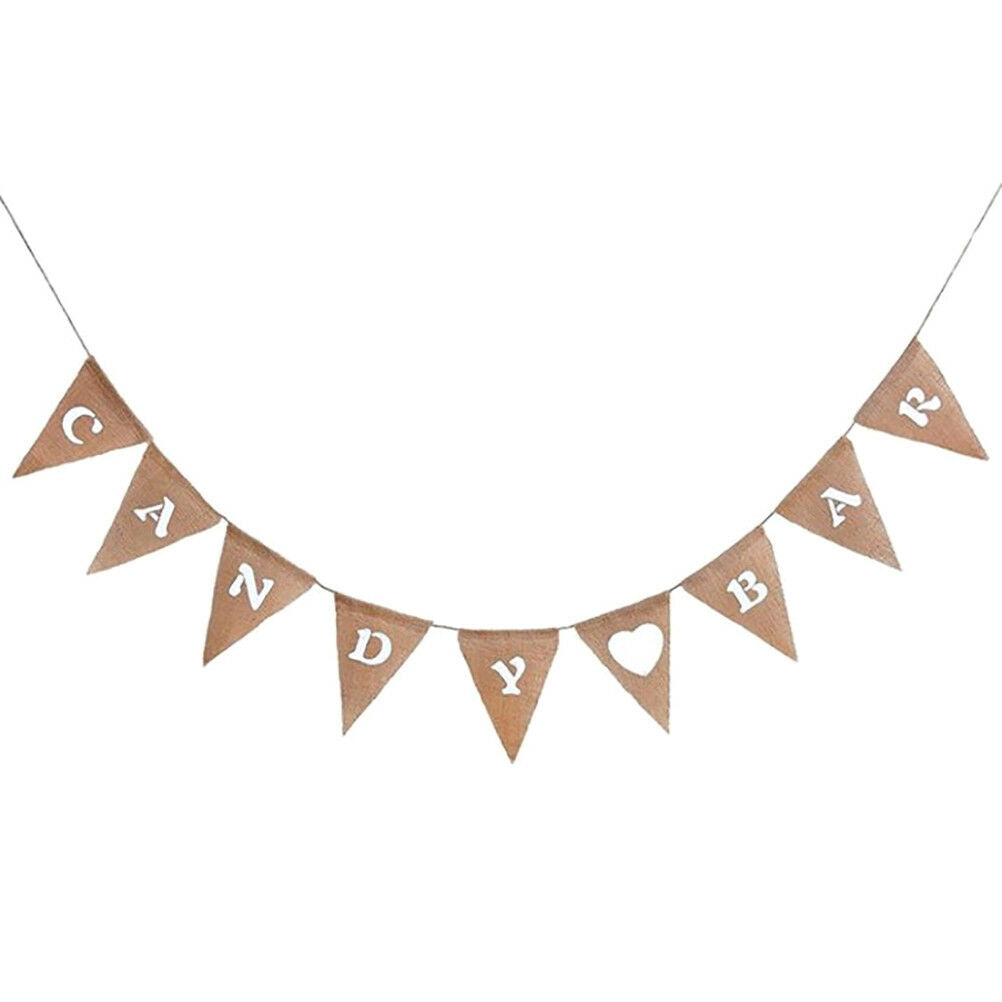 rustic hessian burlap candy bar sign bunting banner wedding reception pYX.l8