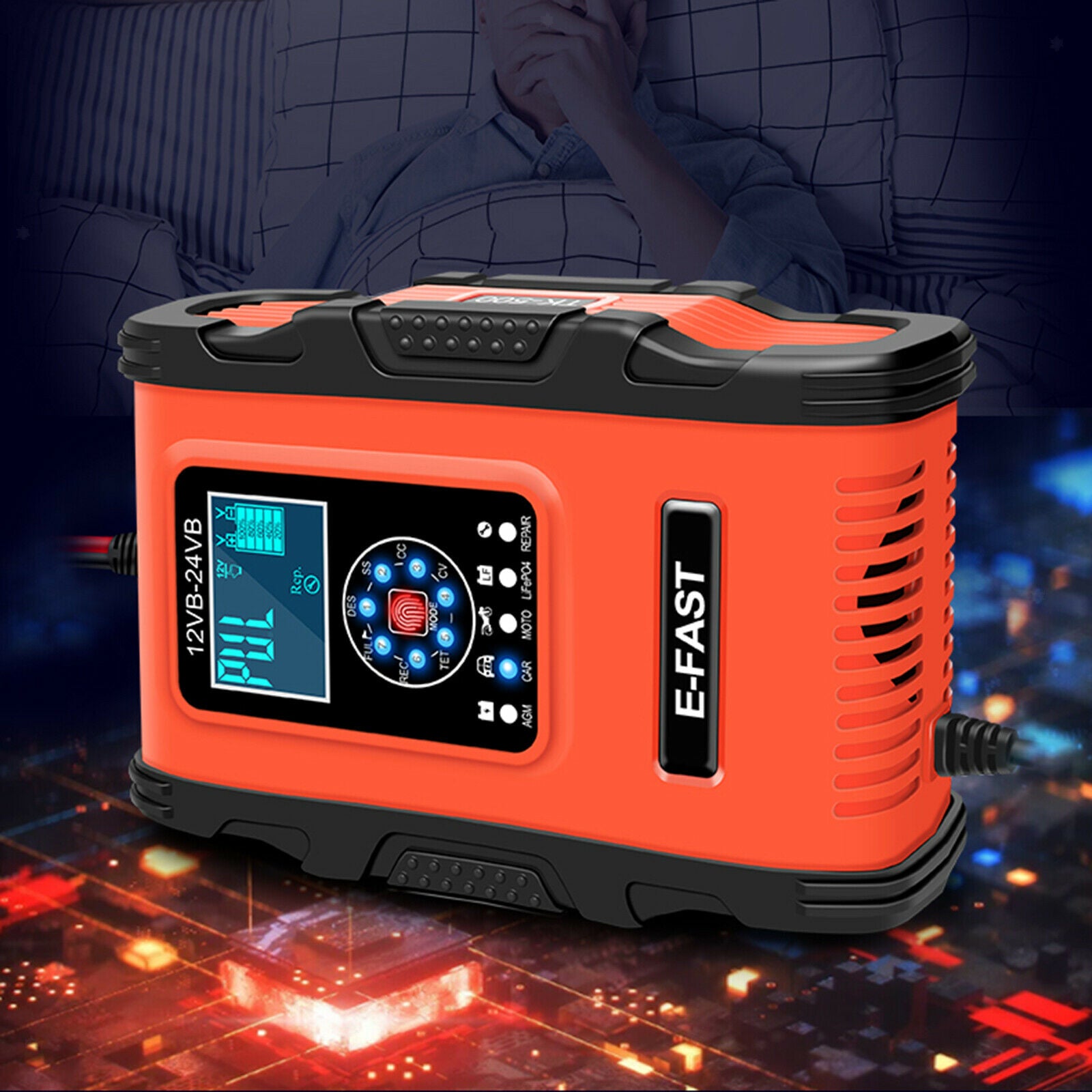 Car Battery Charger 24V 6A Fast Emergency Automatic Charge Charging