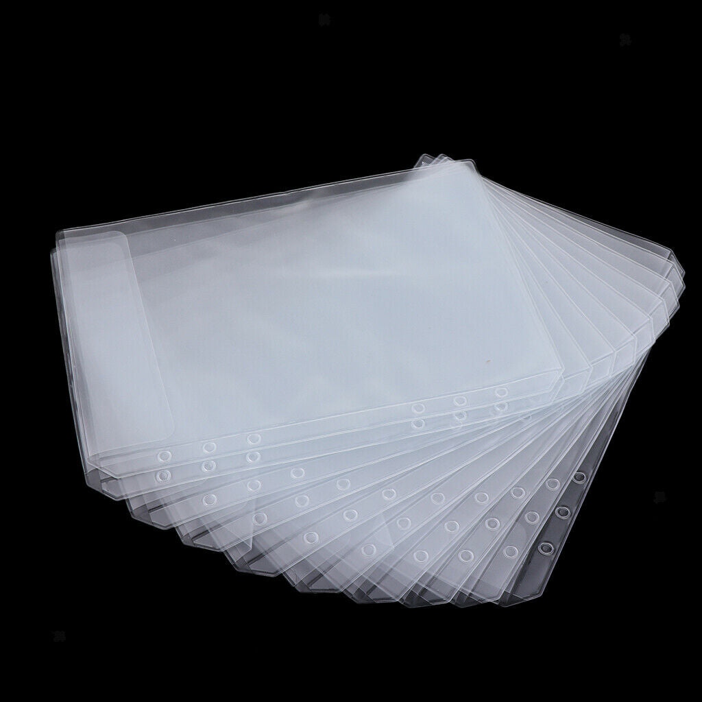 20x Binder Pocket 6 Holes Notebook Binder Loose Leaf Bag Collection Bags A5