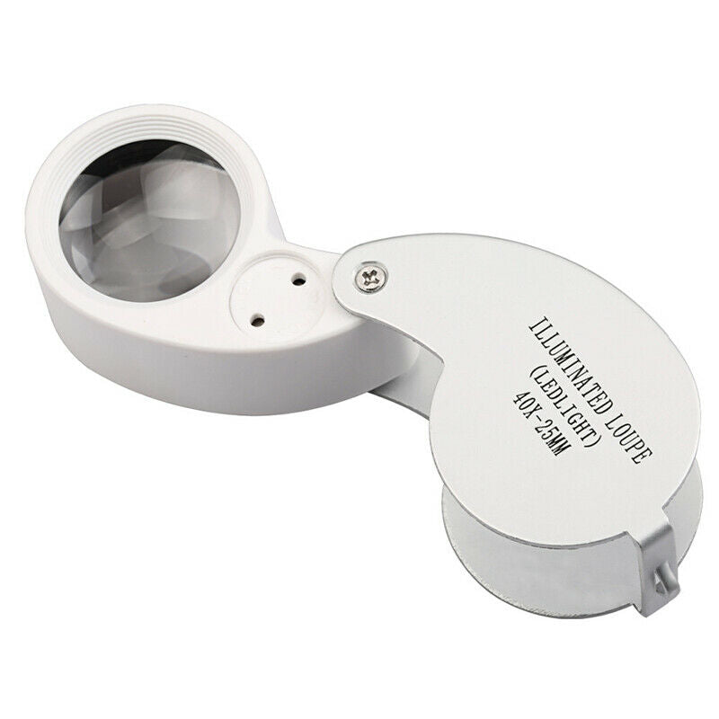 40X Portable Folding Magnifier Loupe Glass Jewelry Coins Stamps Antiqu.l8
