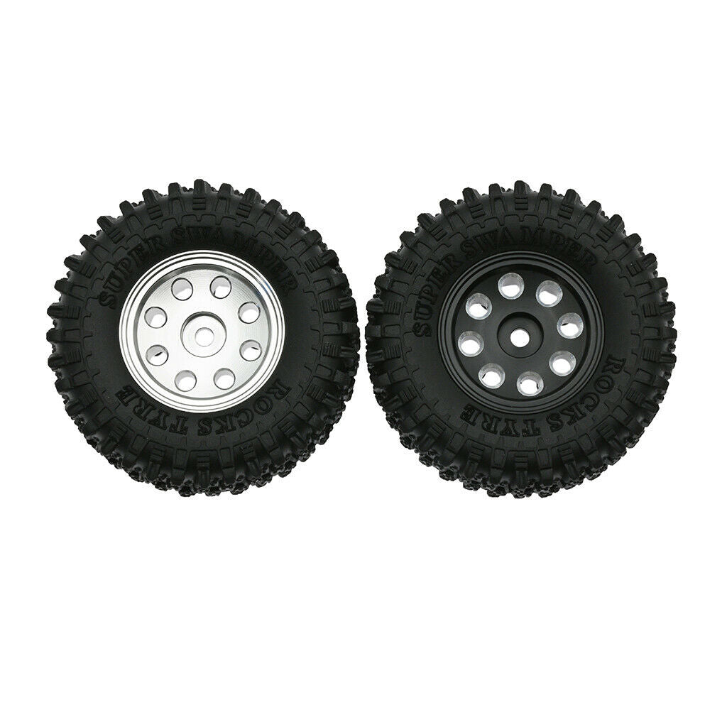 4pcs Tires & Wheel Rims for SCX24 AXI90081 Buggy Trucks DIY Accessory Black