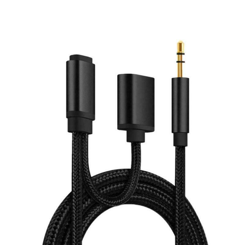 For I5 5S I6 6S I7 3.5mm 2 in 1 Aux Headphone Audio Jack Charger Cable Adapter