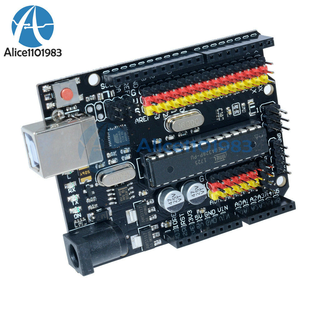 Arduino Compatible UNO R3 PLUS Sensor I/O Shield Atmega328P 16U2 Expansion Board