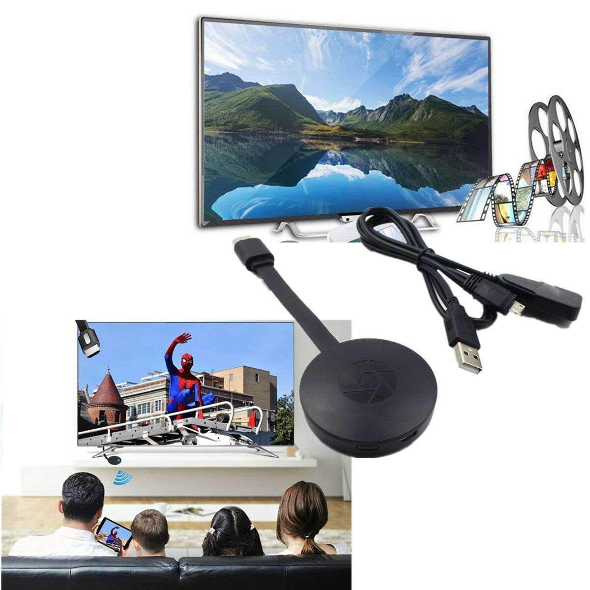 1080P Wireless Display Adapter Receiver WiFi  Connection Dongle Screen Share