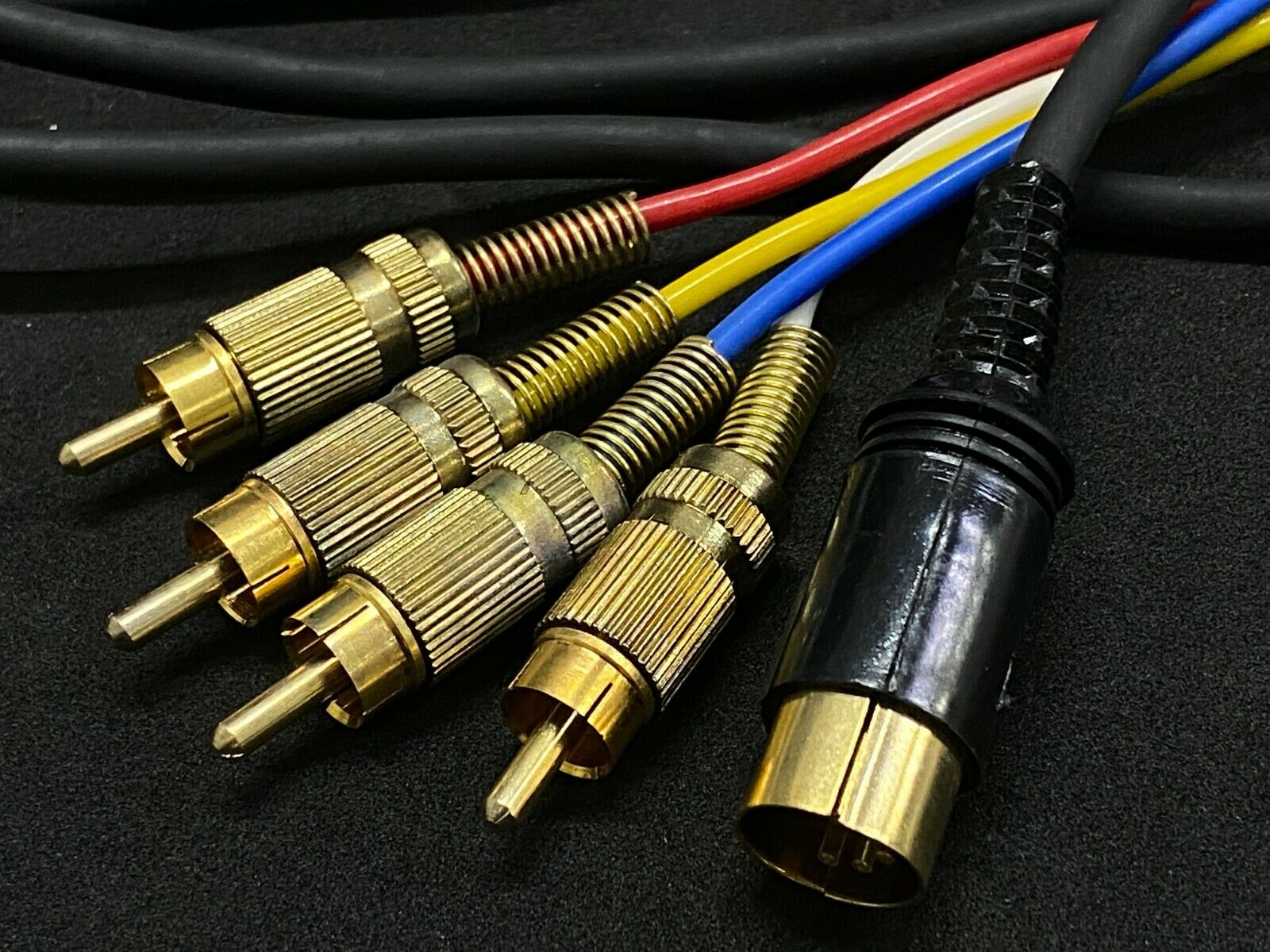 1PCS - DIN 5-PIN to 4-RCA/Phono Male Cable 1Meter