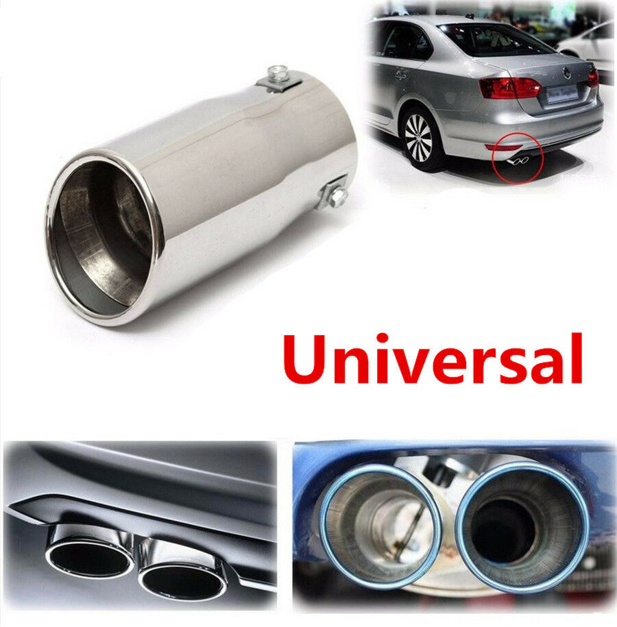 Car Vehicle Chrome Bevel Exhaust Pipe Tip Muffler Steel Stainless Trim Tail Tube