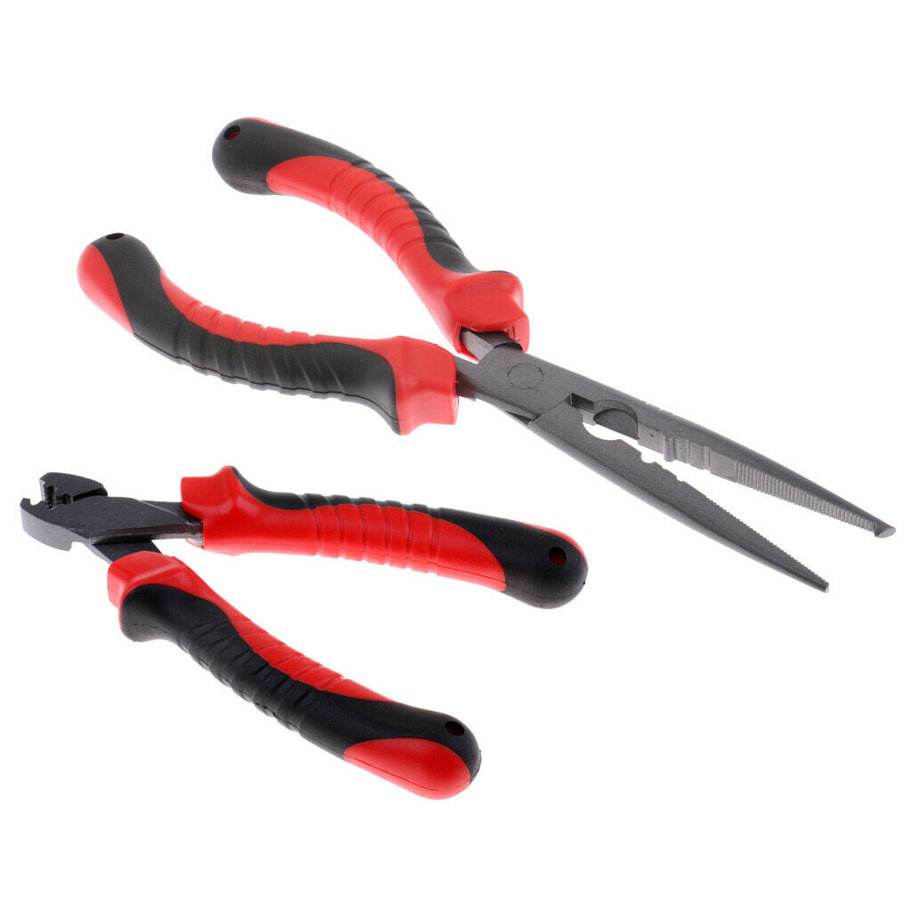 2 Pieces Fish Tongs Multi Functional Stainless Steel Fishing Tongs With Crimping