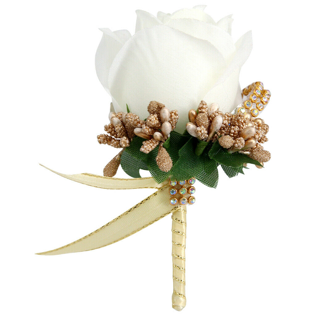 6 Pieces/lot Groom Boutonniere Wedding Silk Rose (5cm) Flowers Accessories Prom
