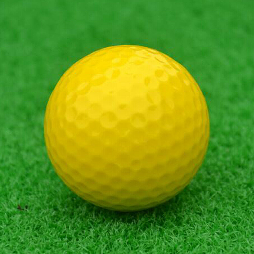 Elastic Synthetic Rubber Golf Balls Training Practice Ball Yellow 42.6mm