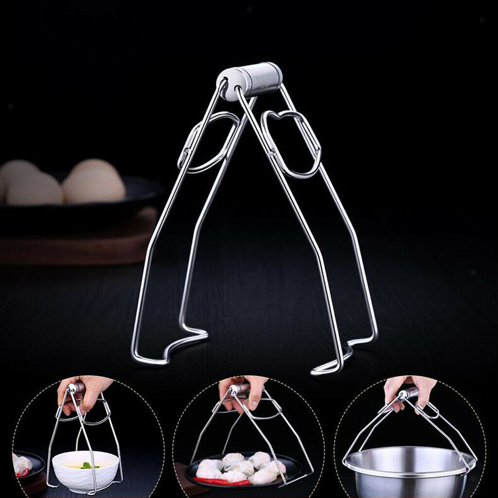 1 pcs Bowl Clip Taken Against Hot Dishes Clamp Stainless Steel Tongs Carrier