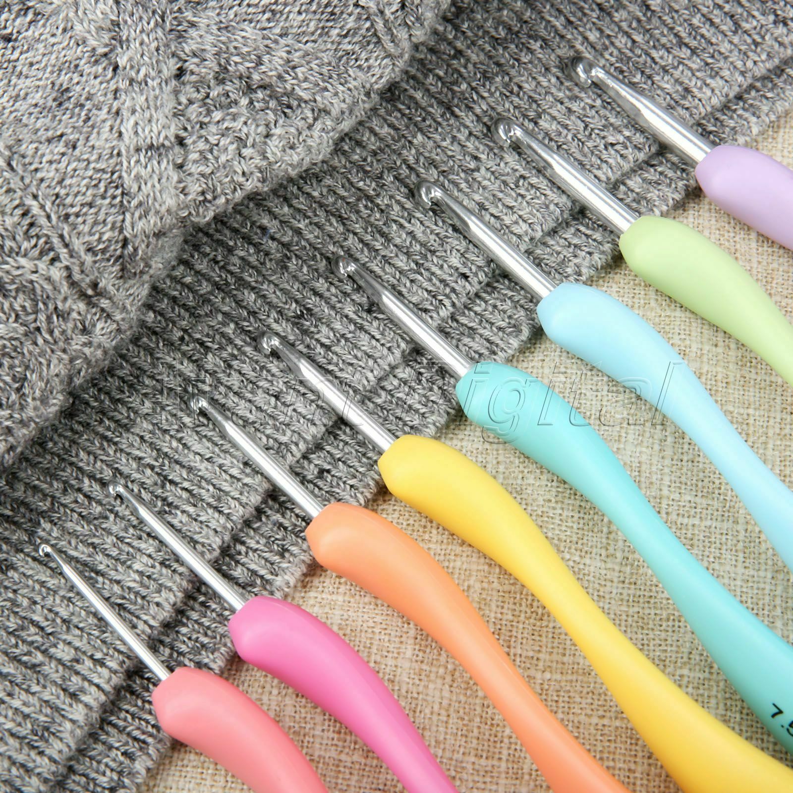 8Pcs Weaving Tool Plastic Aluminum Knitting Needles Crochet Hook 2.5mm-6mm