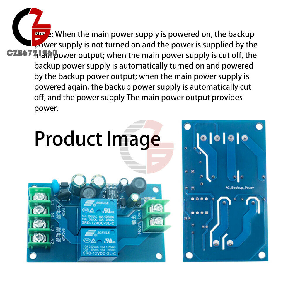 220V 2 Channel Power Supply Automatic Switcher 10A Conversion Controller Switch