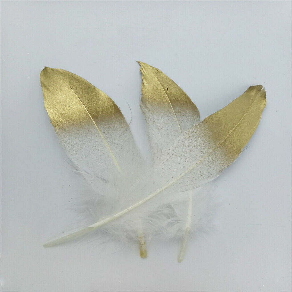 24x Dyed Natural Goose Feather for Millinery DIY Craft Sewing White