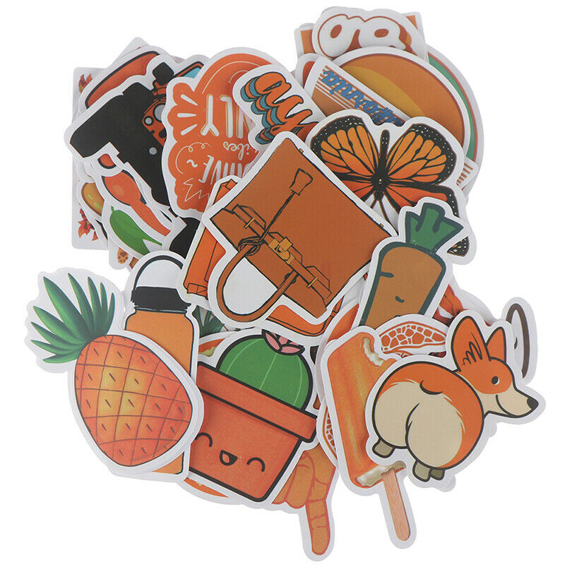 50X Orange Stickers Skateboard Laptop Luggage Guitar Bike Car Bomb Decals_DD