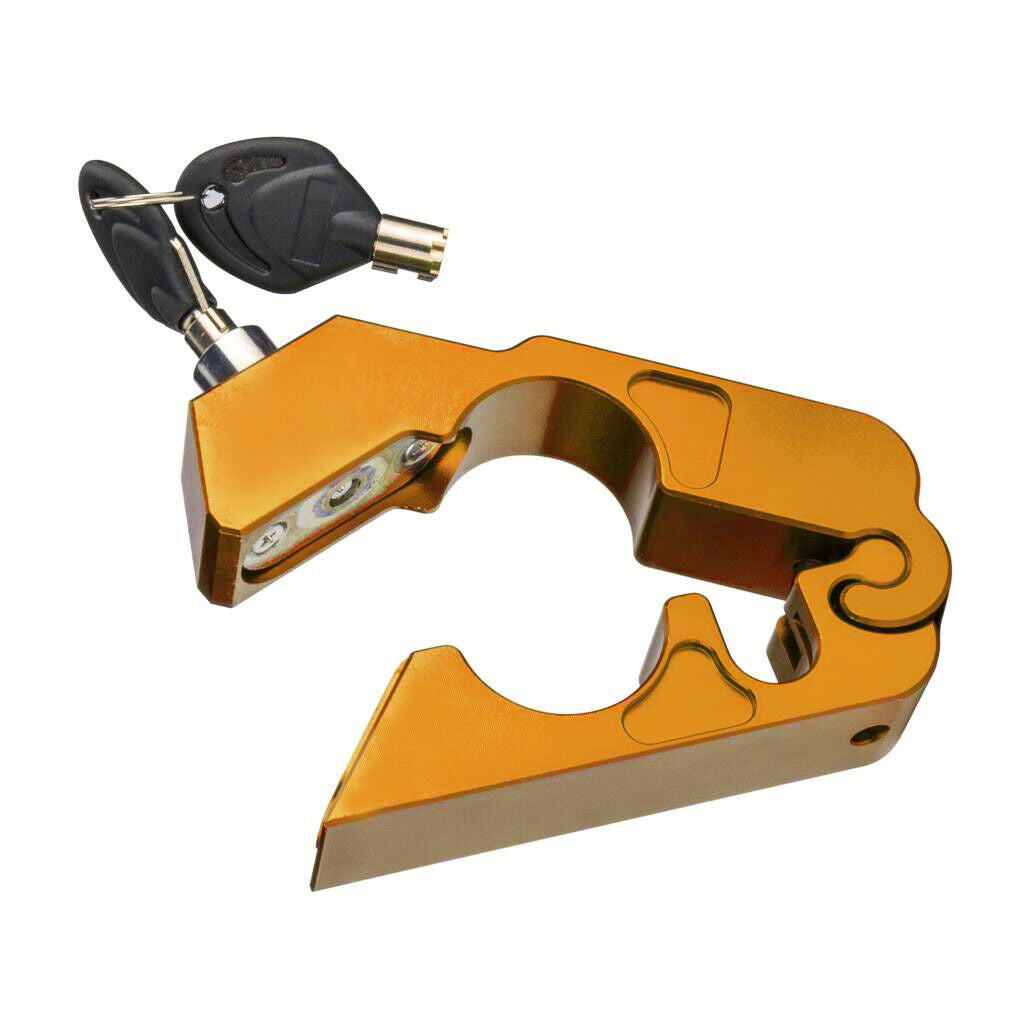 Golden Motorcycle CNC Grip Lock Security Handlebar Brake Lever Lock for Scooters