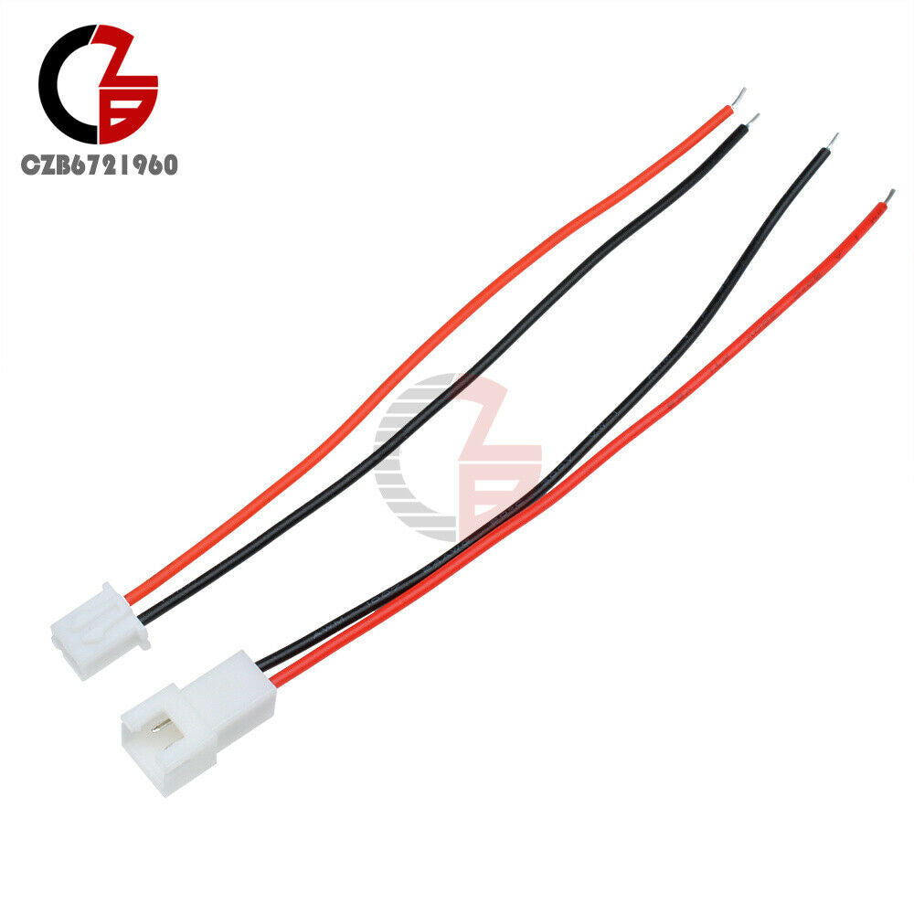 5Pairs XH 2PIN 2.54mm 10cm Long JST Male to Female Plug Wire Connector New