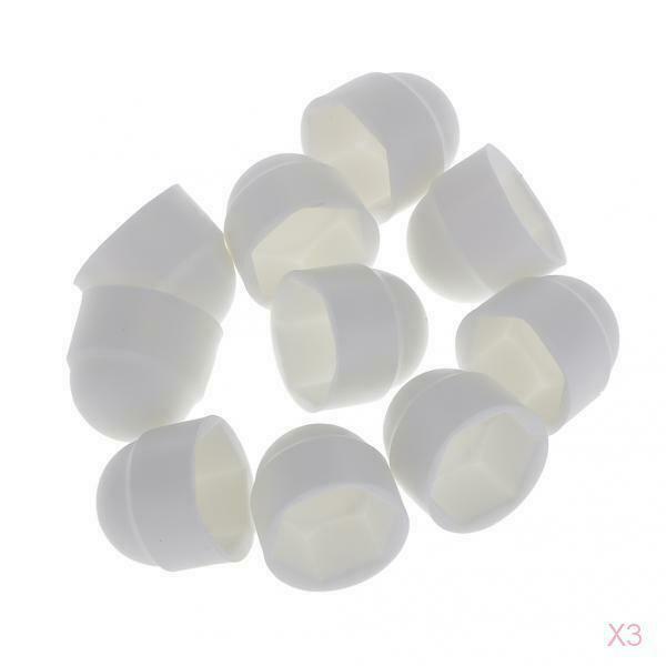 30pcs M8 13*15 White Dome  Nut Protection Caps Cover Hexagon Screws