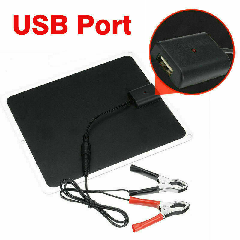 22W MPPT Solar Panel DC 12V & 5V Battery Charger Kit Maintainer Marine Boat RV