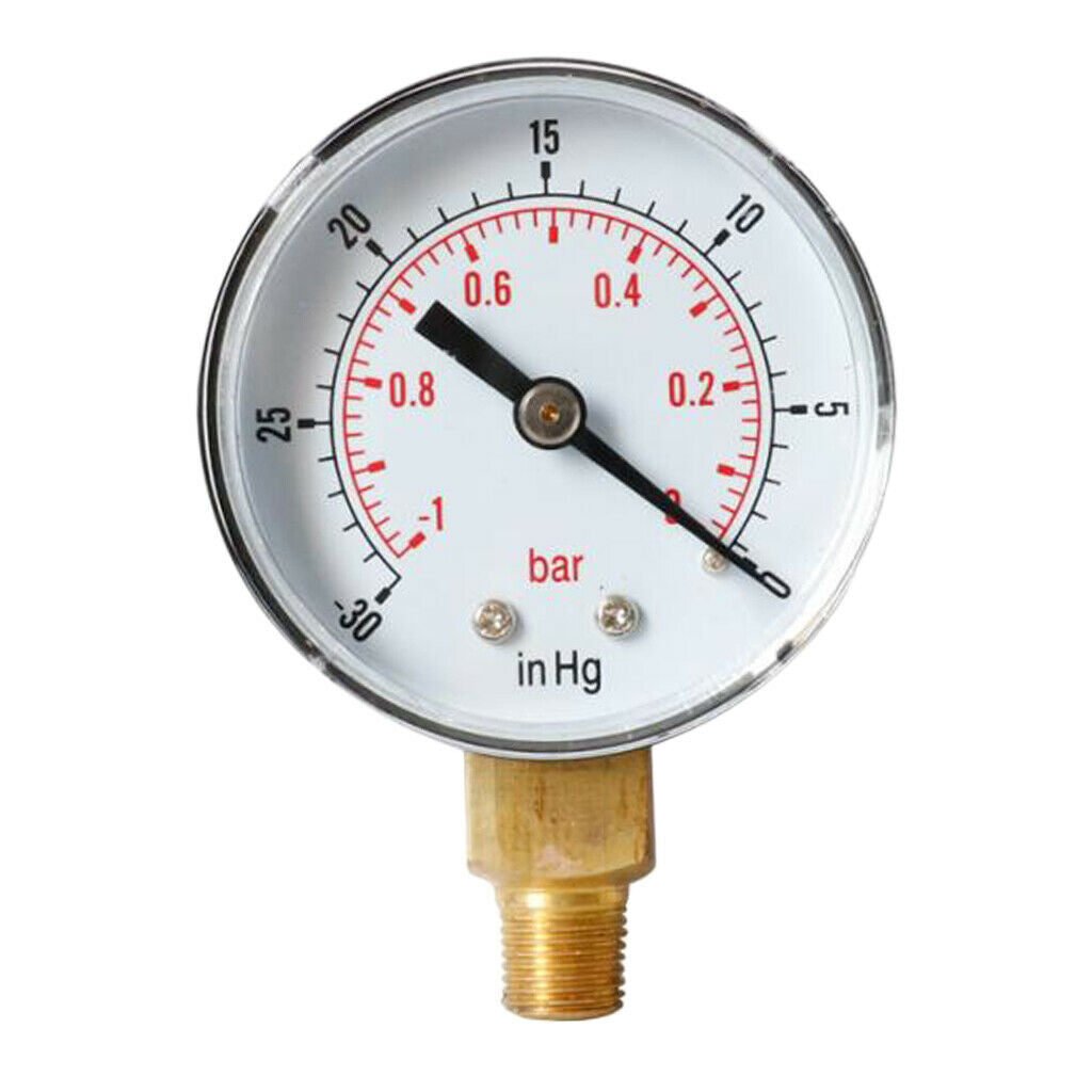 1 Pc TS-Y50 Series Radial Pressure Gauge for Oil Air Water -1-0bar -30-0inhg