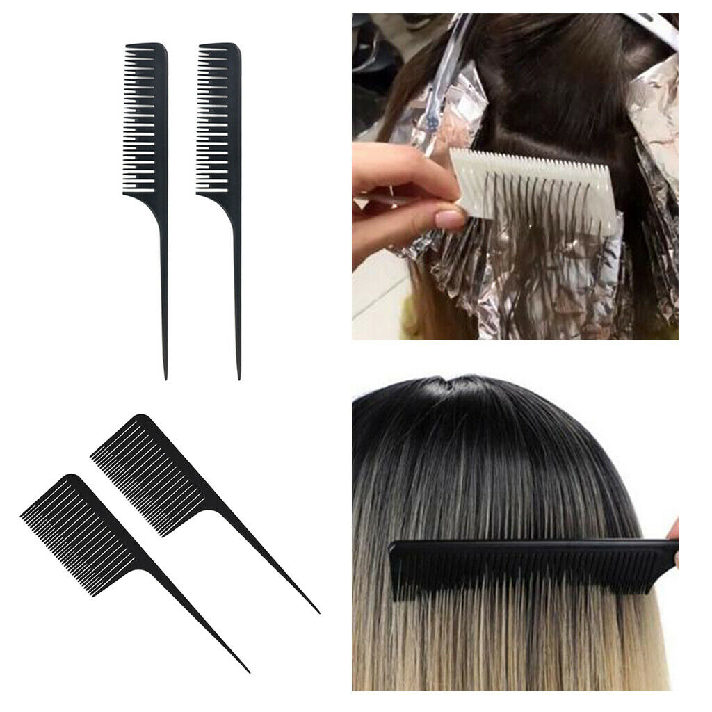 4x Weave Highlighting Foiling Hair Comb Highlight Styling Salon Brush Rat Tail