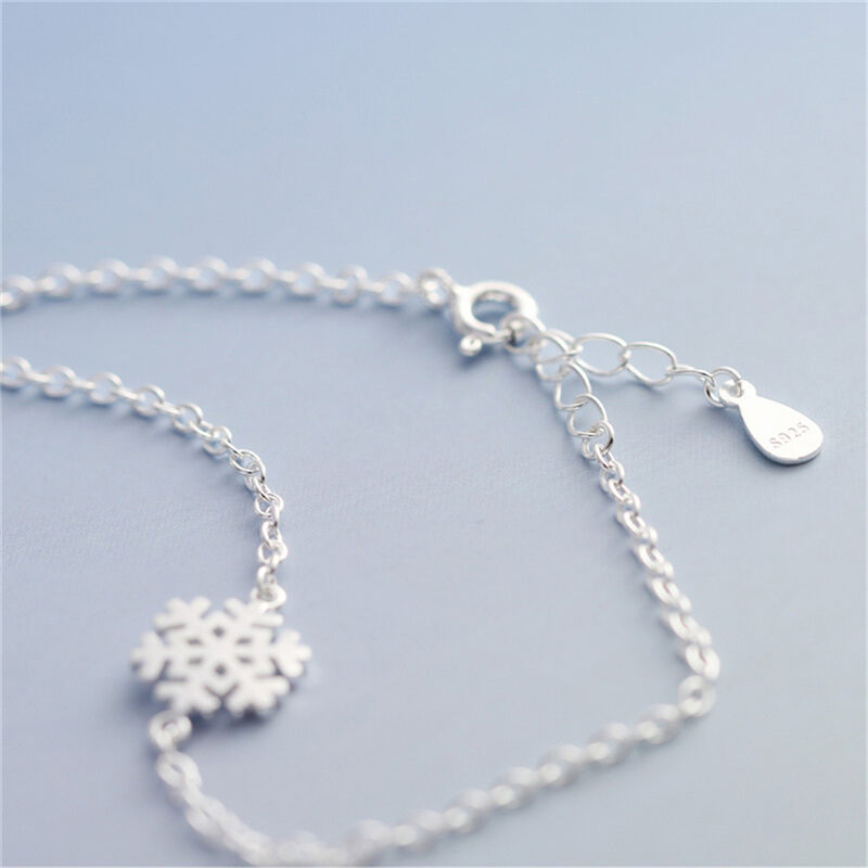 New Fashion Charm Women Girl Snowflake Shape Bangle Wrap Chain Bracelet JO.l8