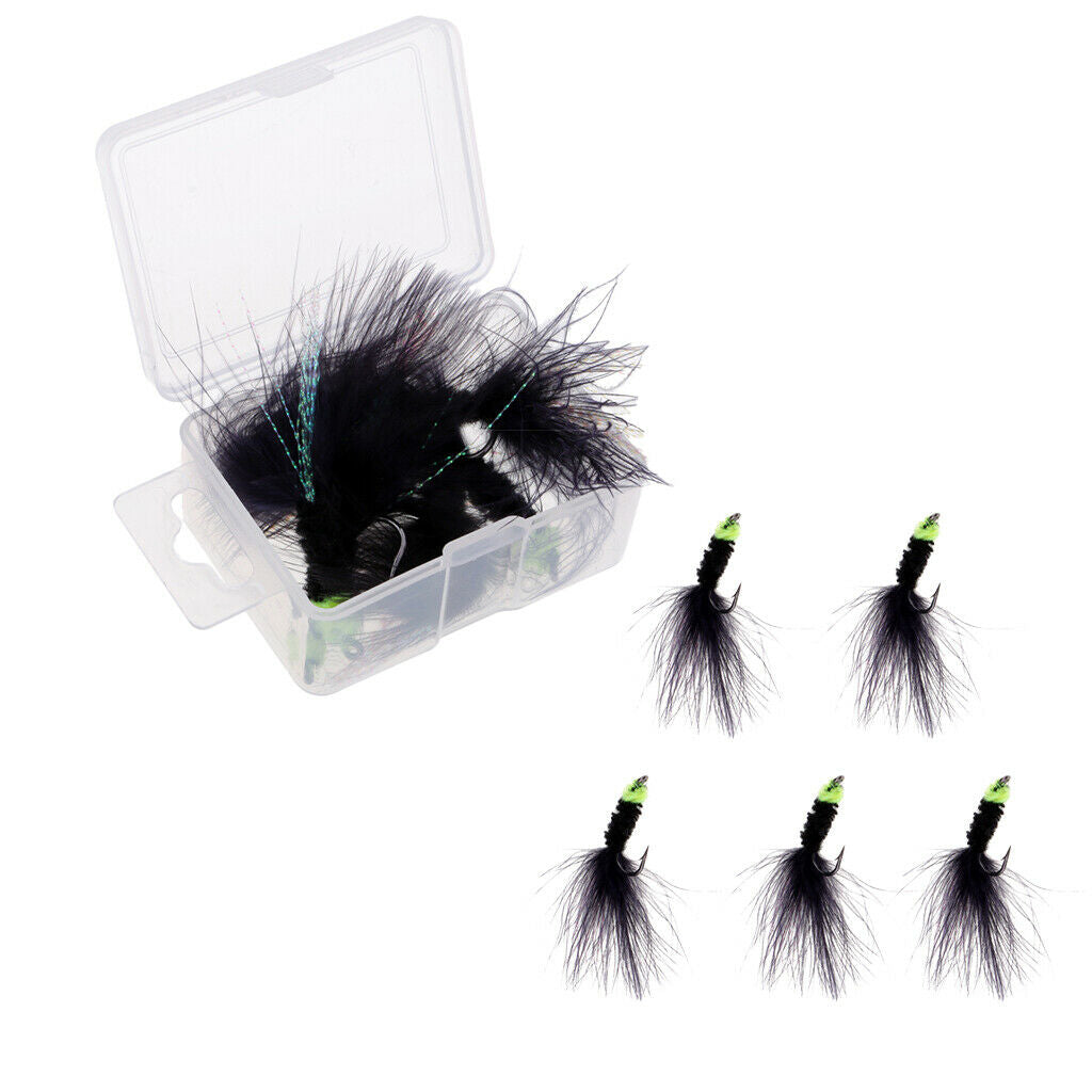 10pcs Dry Fly Fishing Lures Suck Eggs Lixivian Woolly Buggers Streamer